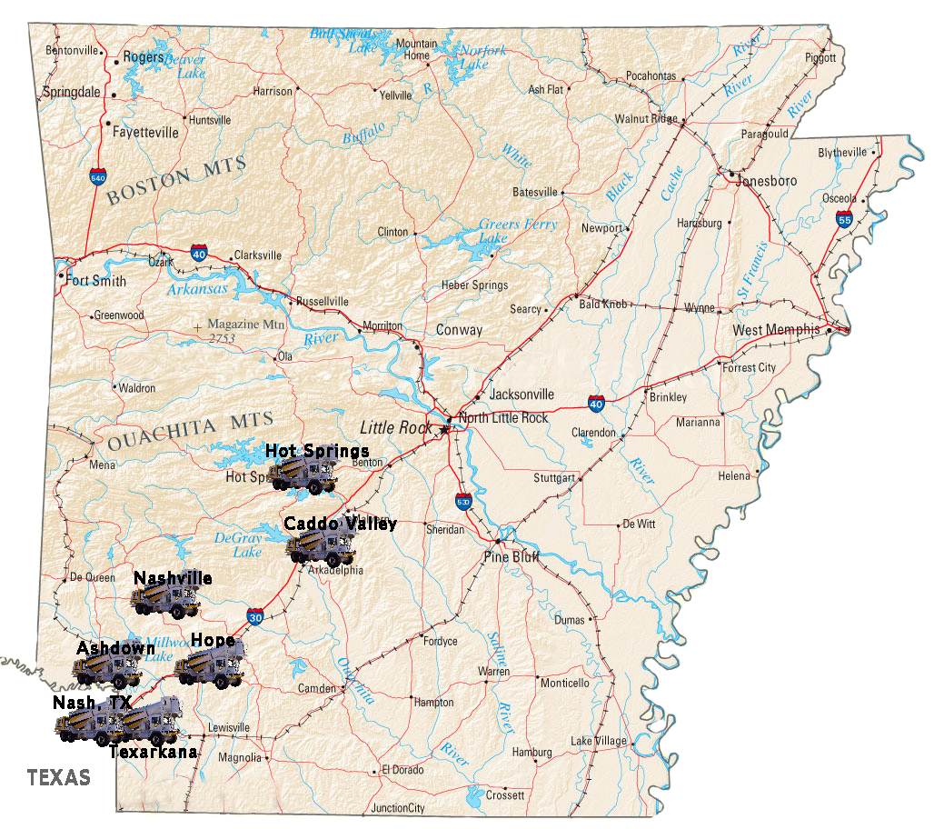 Arkansas SRM Locations Map